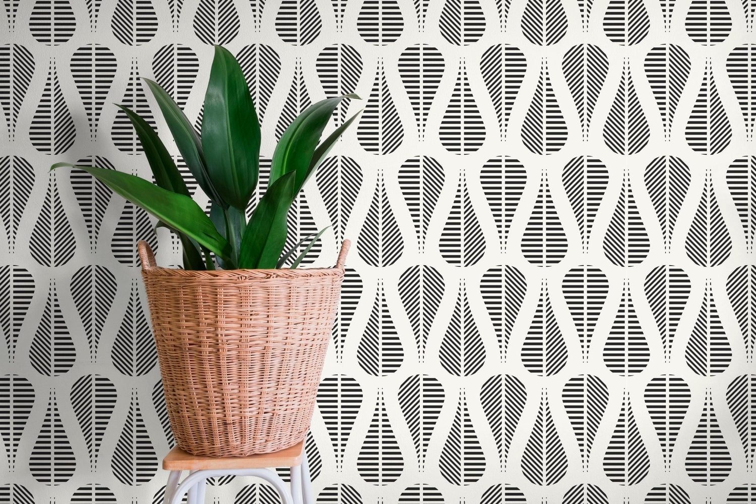 Teardrop Silhouette Stripes Wallpaper - C328 - WallTrend