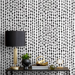 Temporary Wallpaper Peel and Stick Removable Wallpaper Abstract Dots Wall Paper Wall Mural - Black and White Wallpaper - A640 - WallTrend