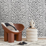 Temporary Wallpaper Peel and Stick Removable Wallpaper Abstract Dots Wall Paper Wall Mural - Black and White Wallpaper - A640 - WallTrend