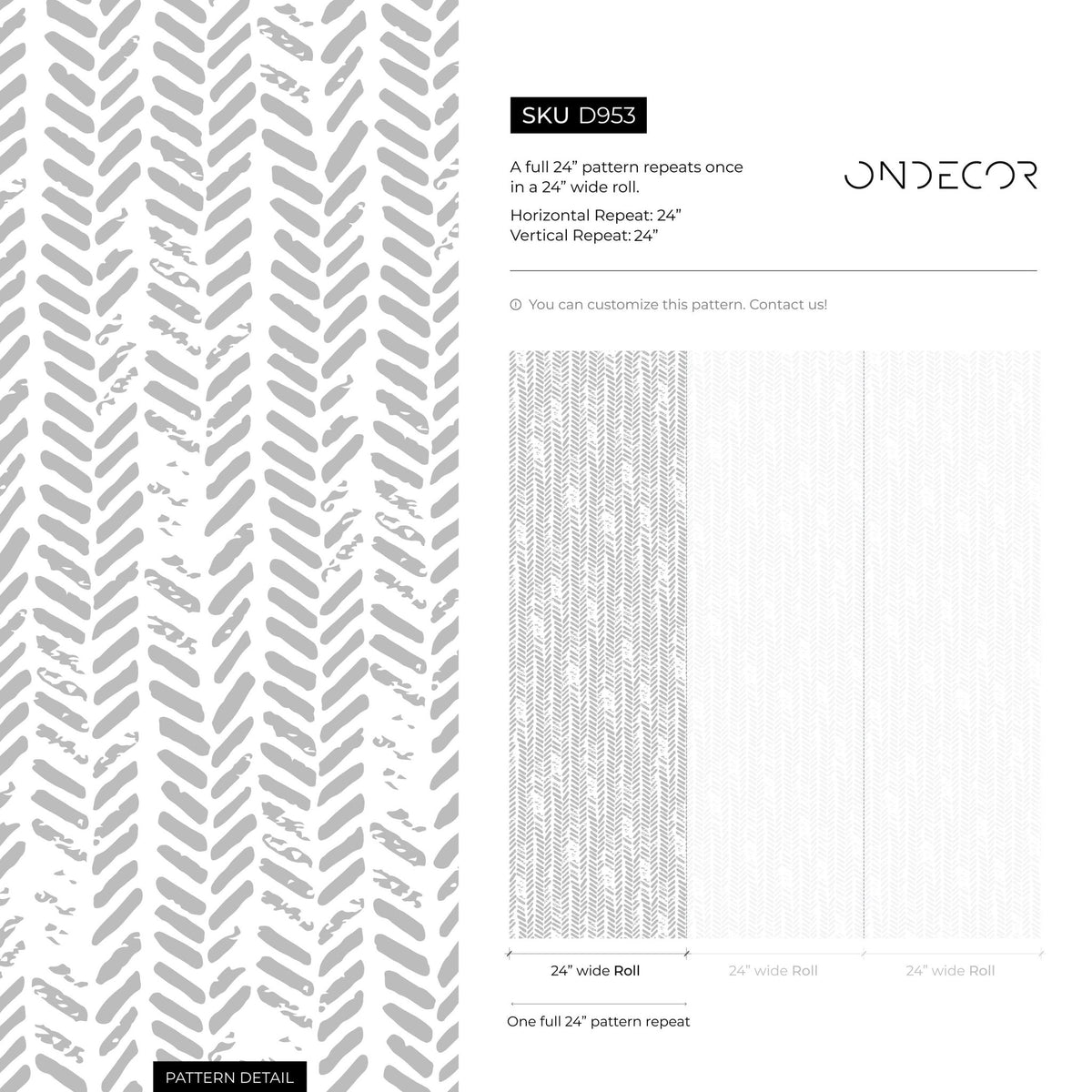 Temporary Wallpaper Removable Wallpaper Peel and Stick Wallpaper Wall Paper Wall Mural - Grunge Herringbone Wallpaper - D953 - WallTrend