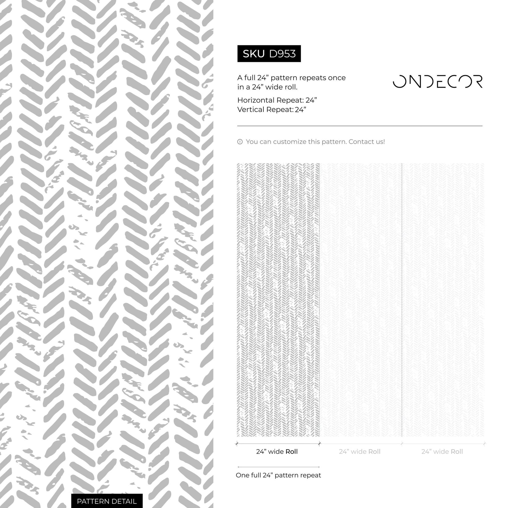 Temporary Wallpaper Removable Wallpaper Peel and Stick Wallpaper Wall Paper Wall Mural - Grunge Herringbone Wallpaper - D953 - WallTrend