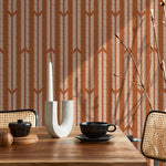 Terracotta Herringbone Wallpaper Minimalist Wallpaper Peel and Stick and Traditional Wallpaper - D802 - WallTrend