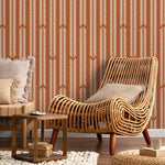 Terracotta Herringbone Wallpaper Minimalist Wallpaper Peel and Stick and Traditional Wallpaper - D802 - WallTrend