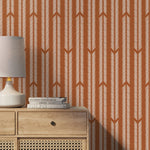 Terracotta Herringbone Wallpaper Minimalist Wallpaper Peel and Stick and Traditional Wallpaper - D802 - WallTrend
