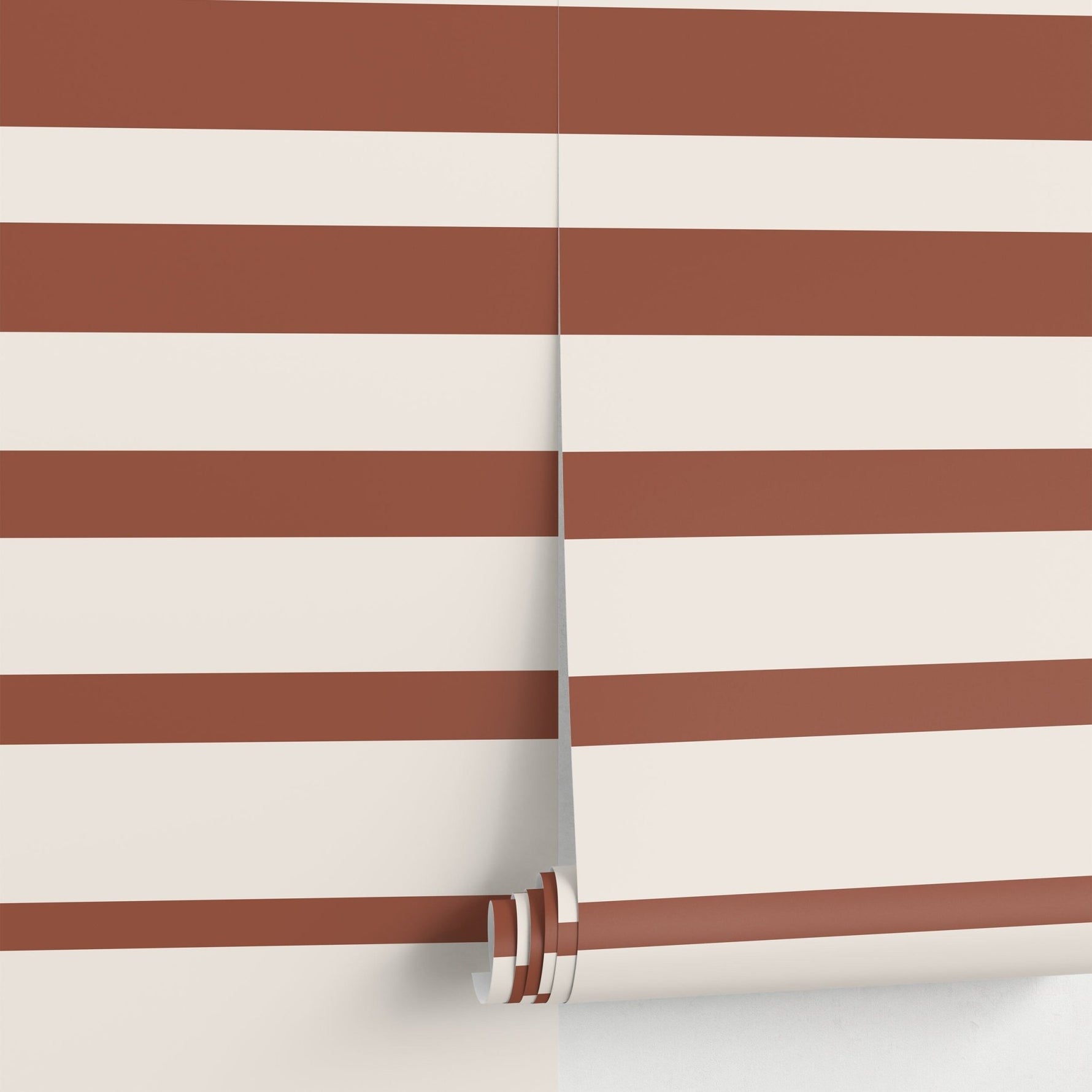 Terracotta Striped Wallpaper Modern Wallpaper Peel and Stick and Traditional Wallpaper - D728 - WallTrend