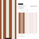 Terracotta Striped Wallpaper Modern Wallpaper Peel and Stick and Traditional Wallpaper - D789 - WallTrend