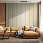 Textured Striped Wallpaper Yellow and Grey Wallpaper Peel and Stick and Traditional Wallpaper - D840 - WallTrend