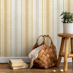 Textured Striped Wallpaper Yellow and Grey Wallpaper Peel and Stick and Traditional Wallpaper - D840 - WallTrend