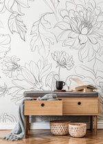 The Minimalist Peony Mural Mural Self Adhesive Large Scale Wallpaper Peony Floral Traditional Pre - pasted or Peel and Stick - ZADO - WallTrend