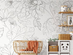 The Minimalist Peony Mural Mural Self Adhesive Large Scale Wallpaper Peony Floral Traditional Pre - pasted or Peel and Stick - ZADO - WallTrend