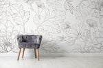 The Minimalist Peony Mural Mural Self Adhesive Large Scale Wallpaper Peony Floral Traditional Pre - pasted or Peel and Stick - ZADO - WallTrend