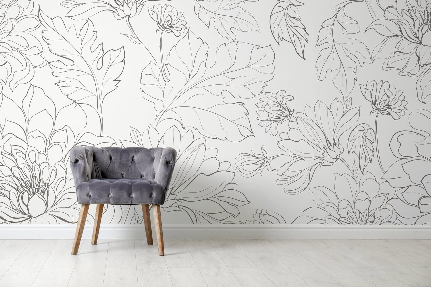 The Minimalist Peony Mural Mural Self Adhesive Large Scale Wallpaper Peony Floral Traditional Pre - pasted or Peel and Stick - ZADO - WallTrend