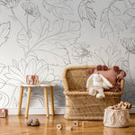 The Minimalist Peony Mural Mural Self Adhesive Large Scale Wallpaper Peony Floral Traditional Pre - pasted or Peel and Stick - ZADO - WallTrend