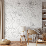 The Minimalist Peony Mural Mural Self Adhesive Large Scale Wallpaper Peony Floral Traditional Pre - pasted or Peel and Stick - ZADO - WallTrend
