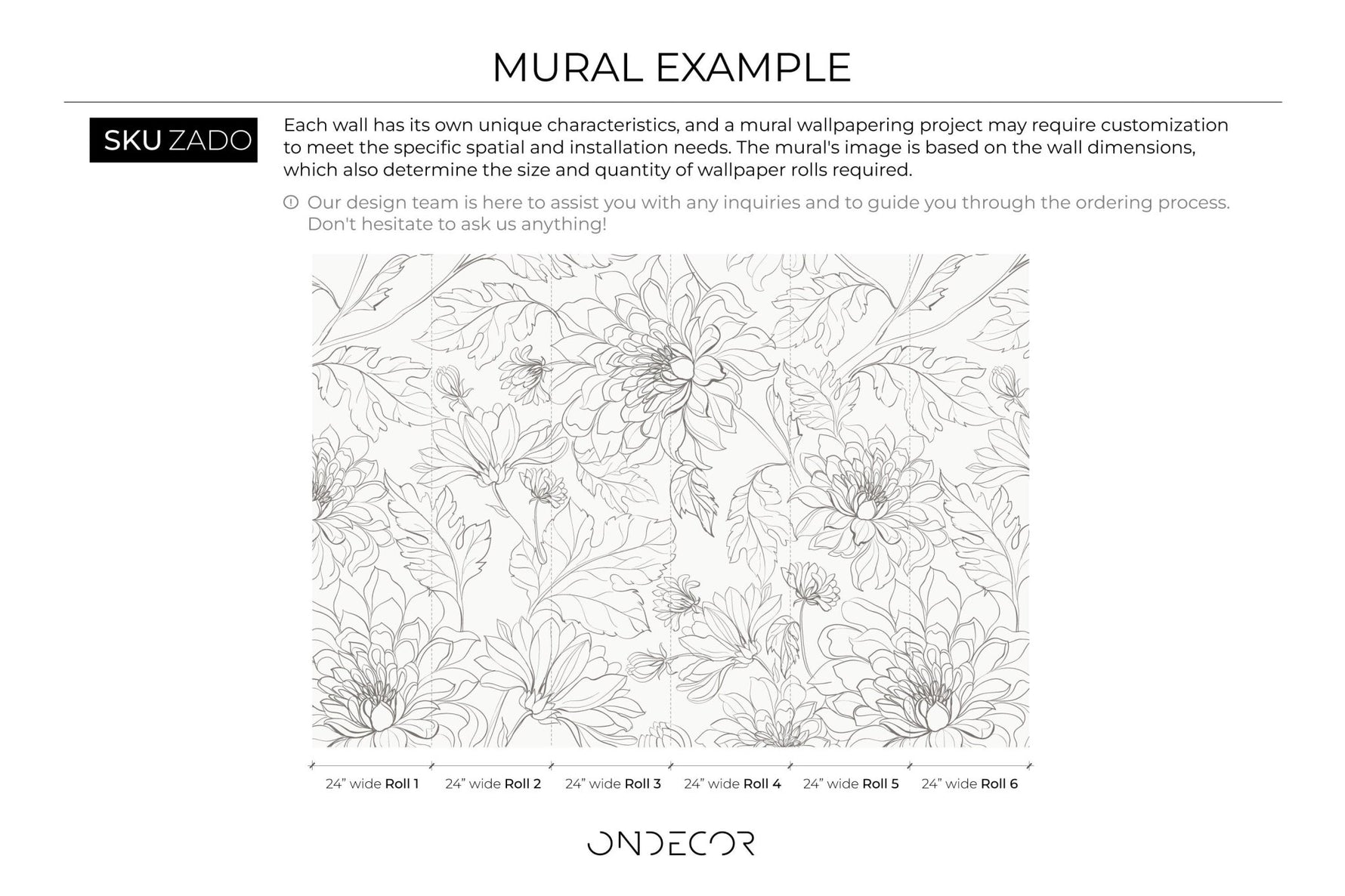 The Minimalist Peony Mural Mural Self Adhesive Large Scale Wallpaper Peony Floral Traditional Pre - pasted or Peel and Stick - ZADO - WallTrend