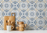 Traditional Blue Damask Wallpaper - D162 - WallTrend