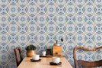 Traditional Blue Damask Wallpaper - D162 - WallTrend