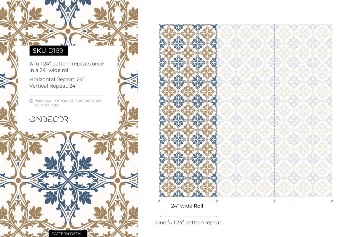 Traditional Fleur - de - Lis Pattern Wallpaper - D169 - WallTrend