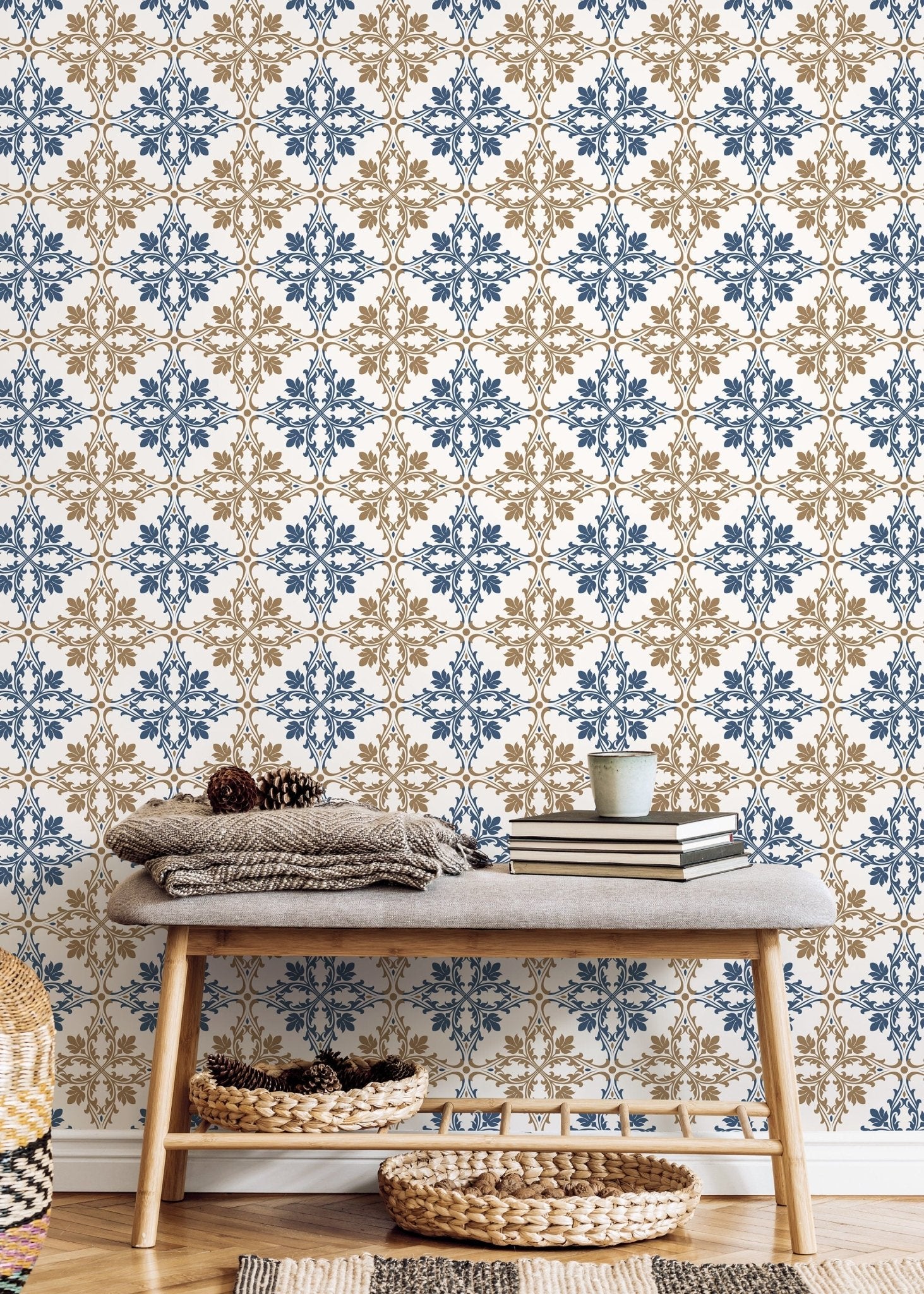 Traditional Fleur - de - Lis Pattern Wallpaper - D169 - WallTrend