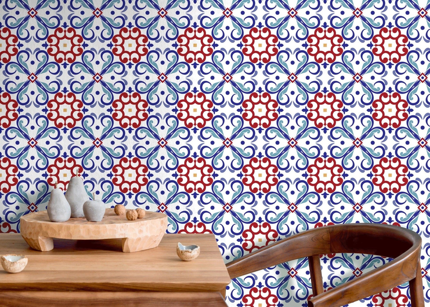 Traditional Ornate Tile Wallpaper - B827 - WallTrend