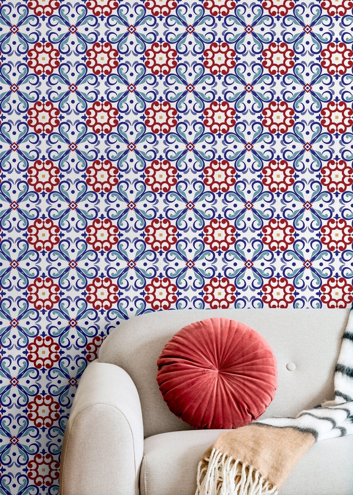Traditional Ornate Tile Wallpaper - B827 - WallTrend
