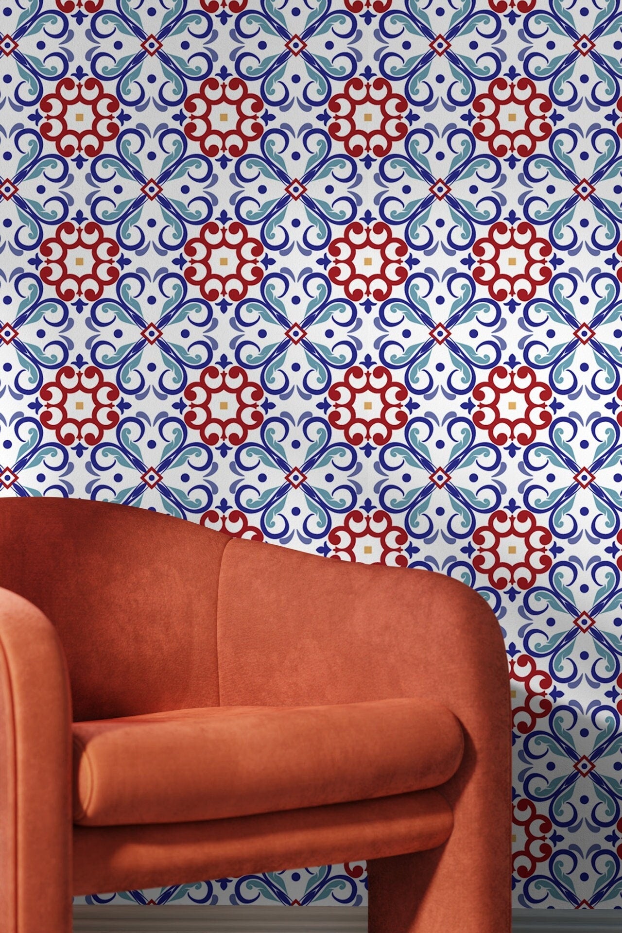 Traditional Ornate Tile Wallpaper - B827 - WallTrend