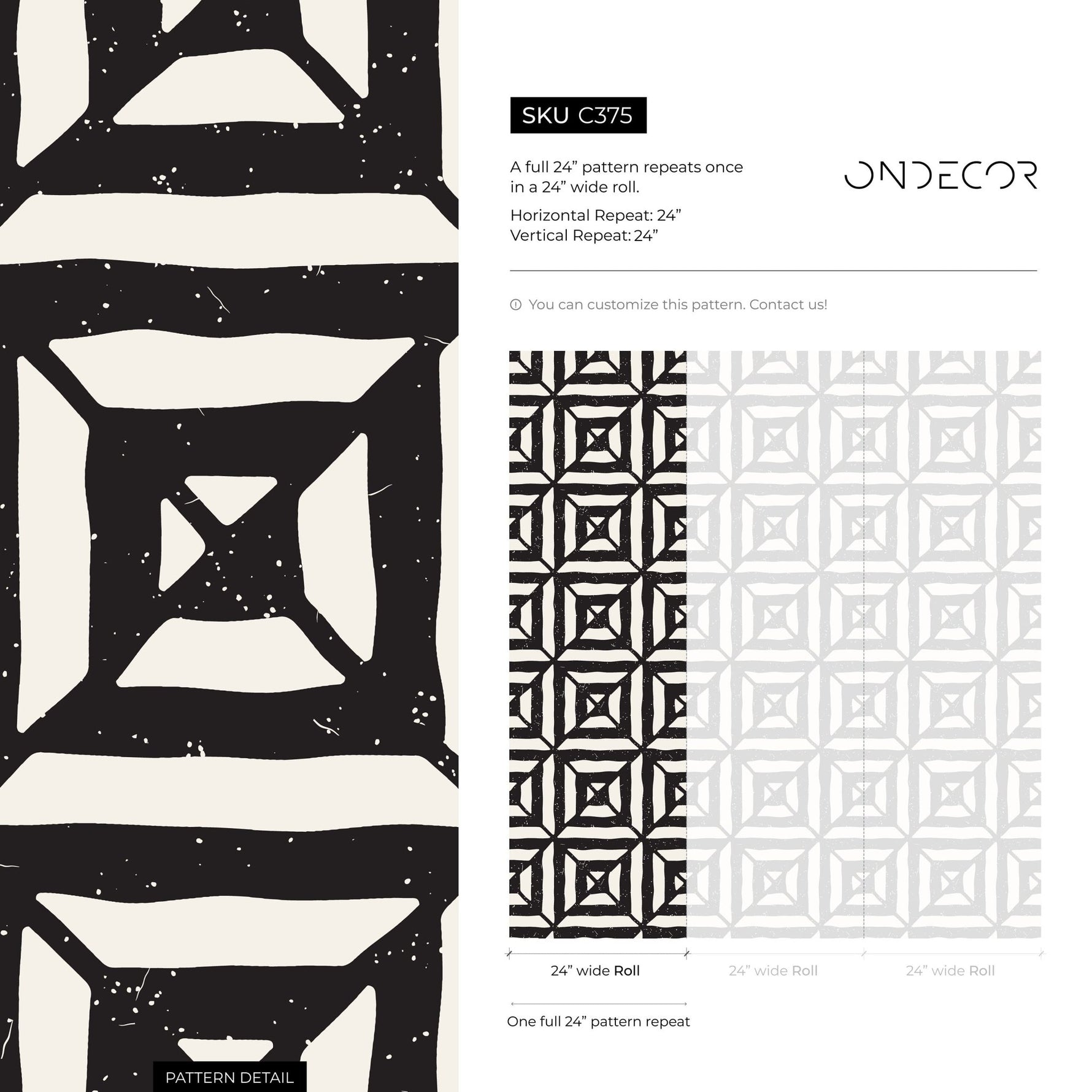 Tribal Geometric Pattern Wallpaper - C375 - WallTrend