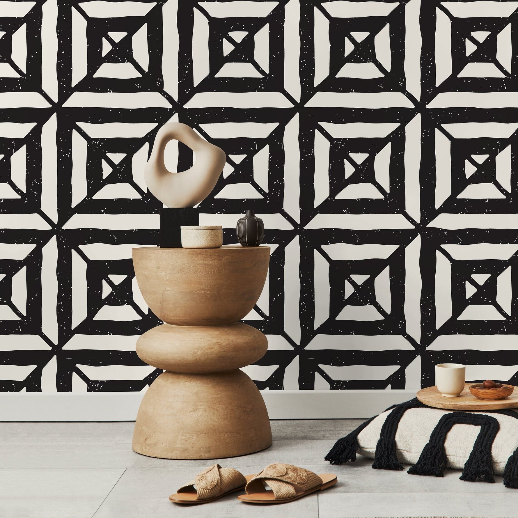 Tribal Geometric Pattern Wallpaper - C375 - WallTrend