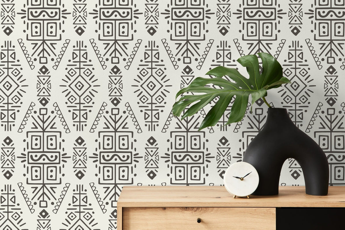 Tribal Symmetry Wallpaper - C607 - WallTrend