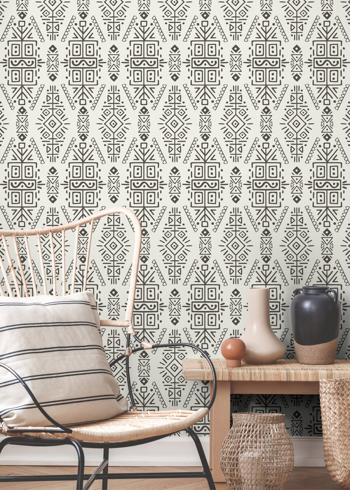 Tribal Symmetry Wallpaper - C607 - WallTrend