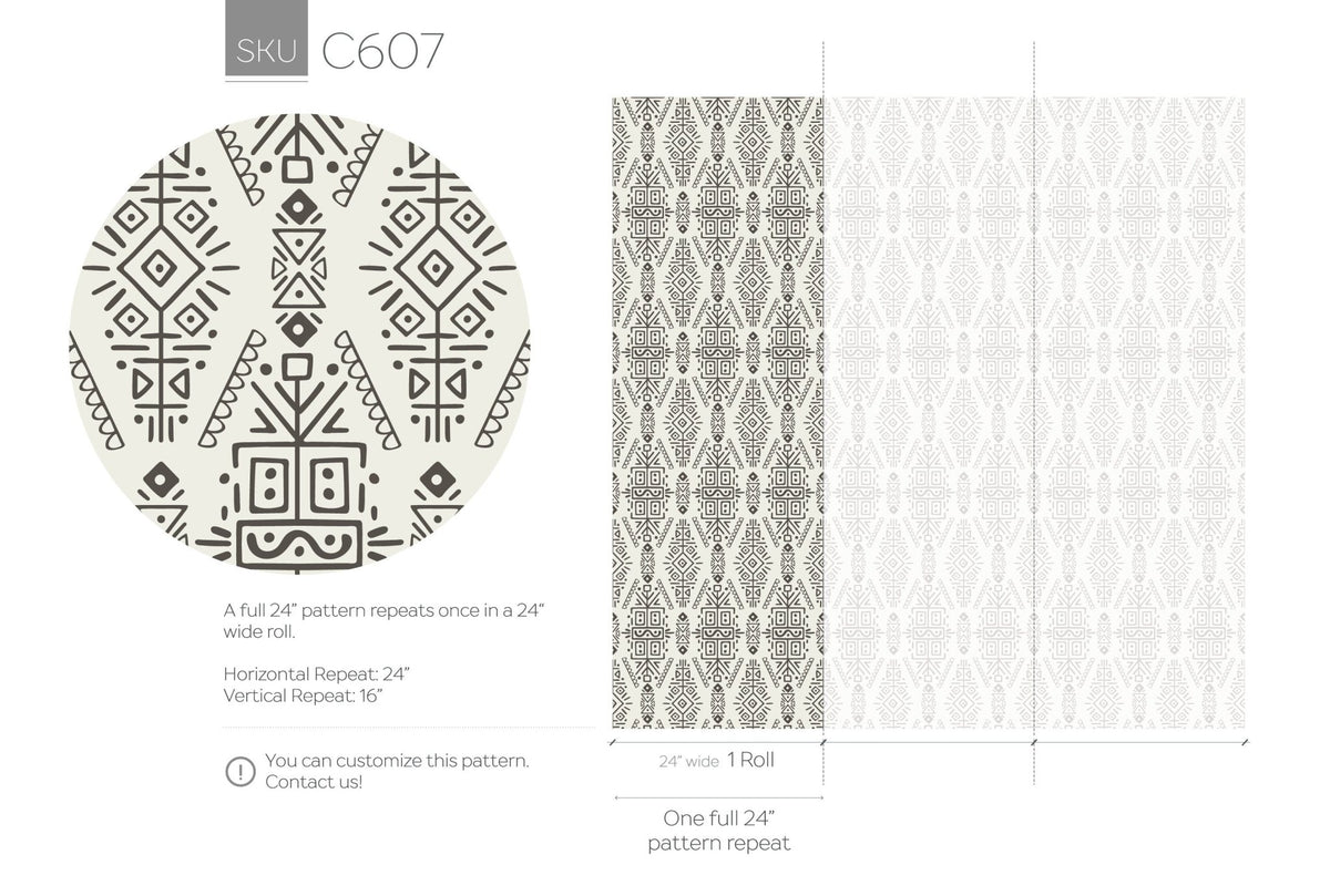 Tribal Symmetry Wallpaper - C607 - WallTrend