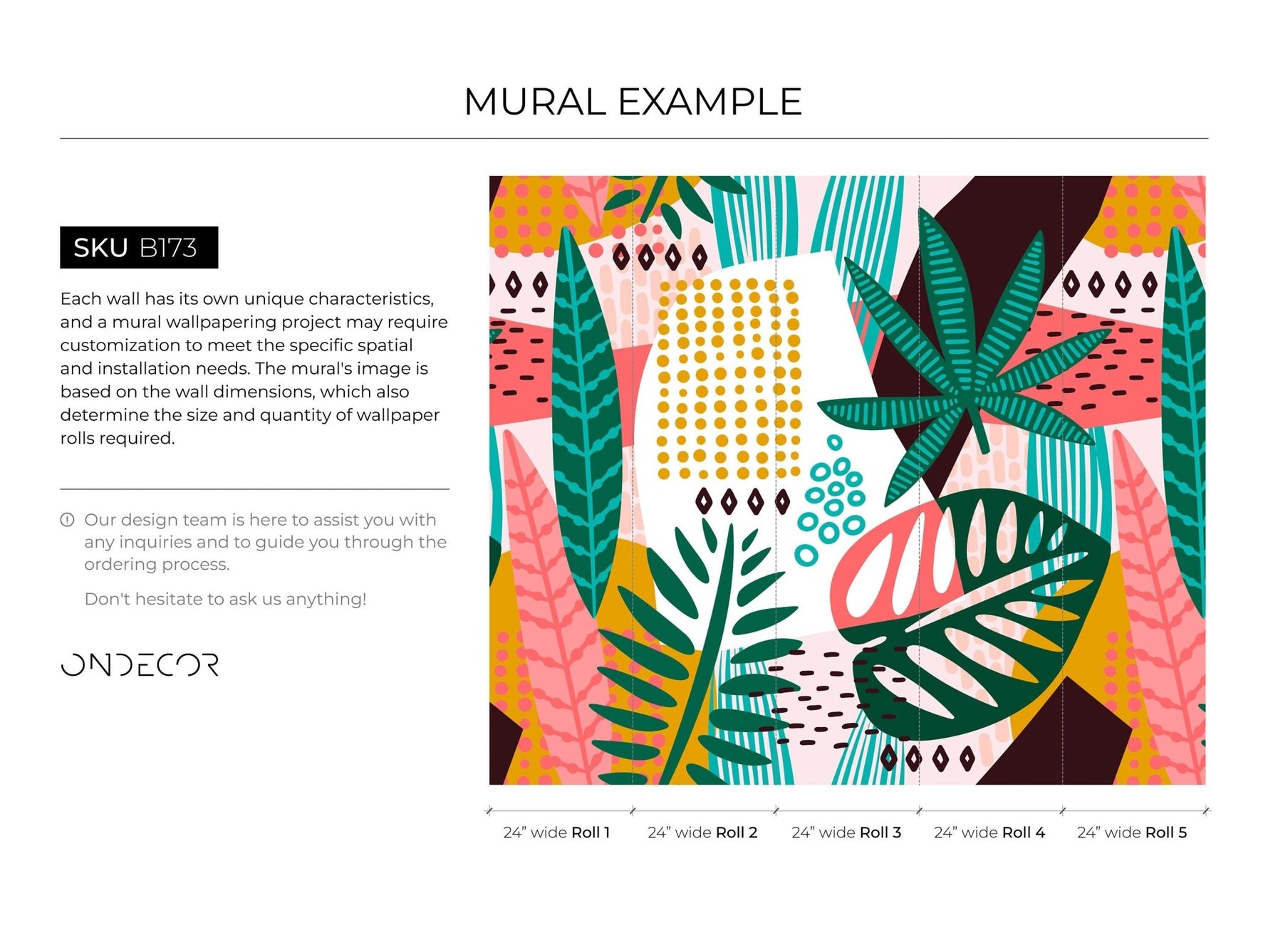 Tropical Abstract Art Wallpaper - B173 - WallTrend