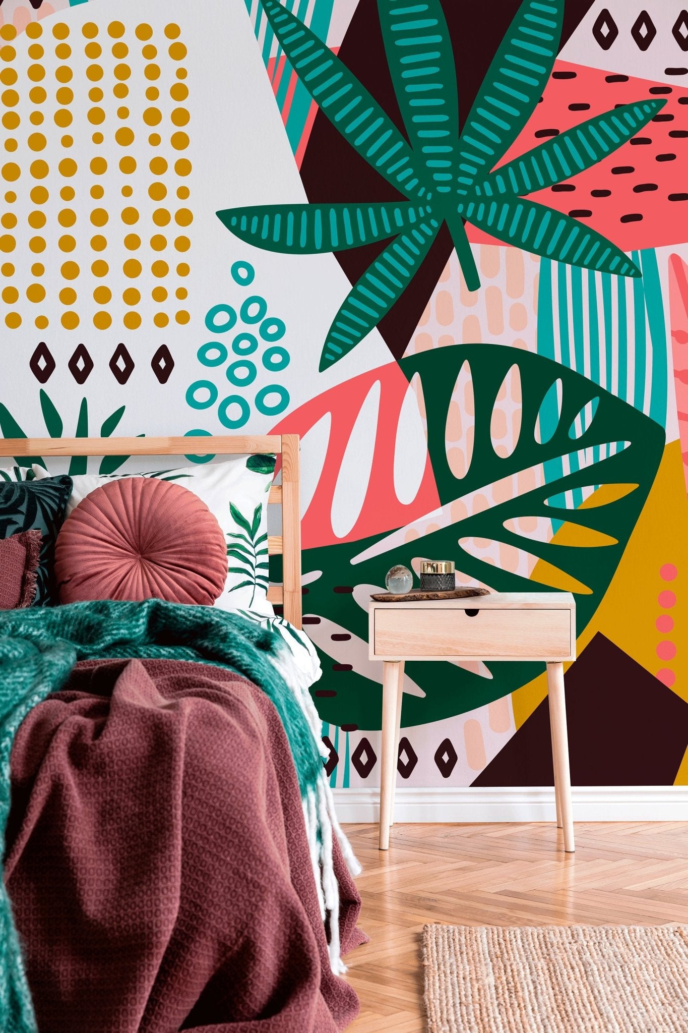 Tropical Abstract Art Wallpaper - B173 - WallTrend