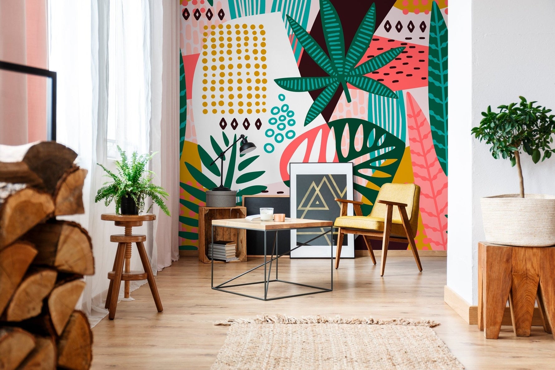 Tropical Abstract Art Wallpaper - B173 - WallTrend
