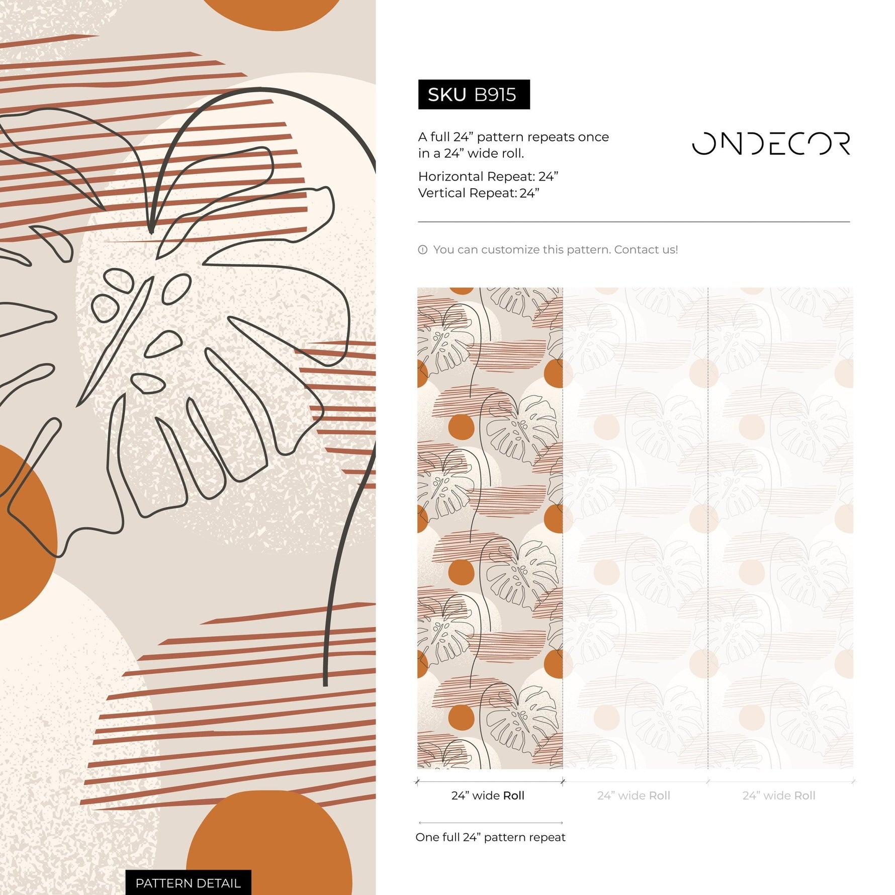 Tropical Abstract Lines Wallpaper - B915 - WallTrend
