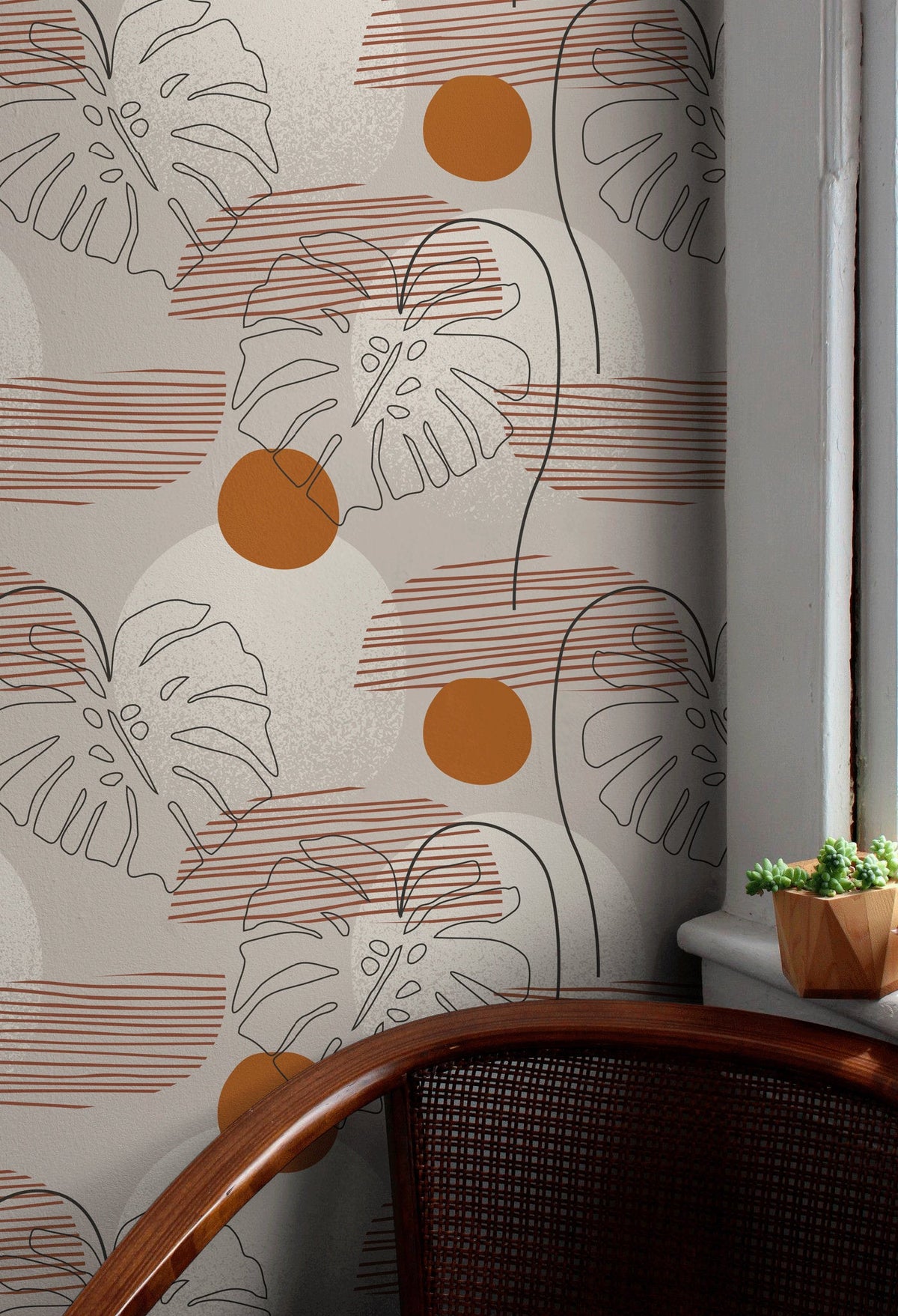 Tropical Abstract Lines Wallpaper - B915 - WallTrend
