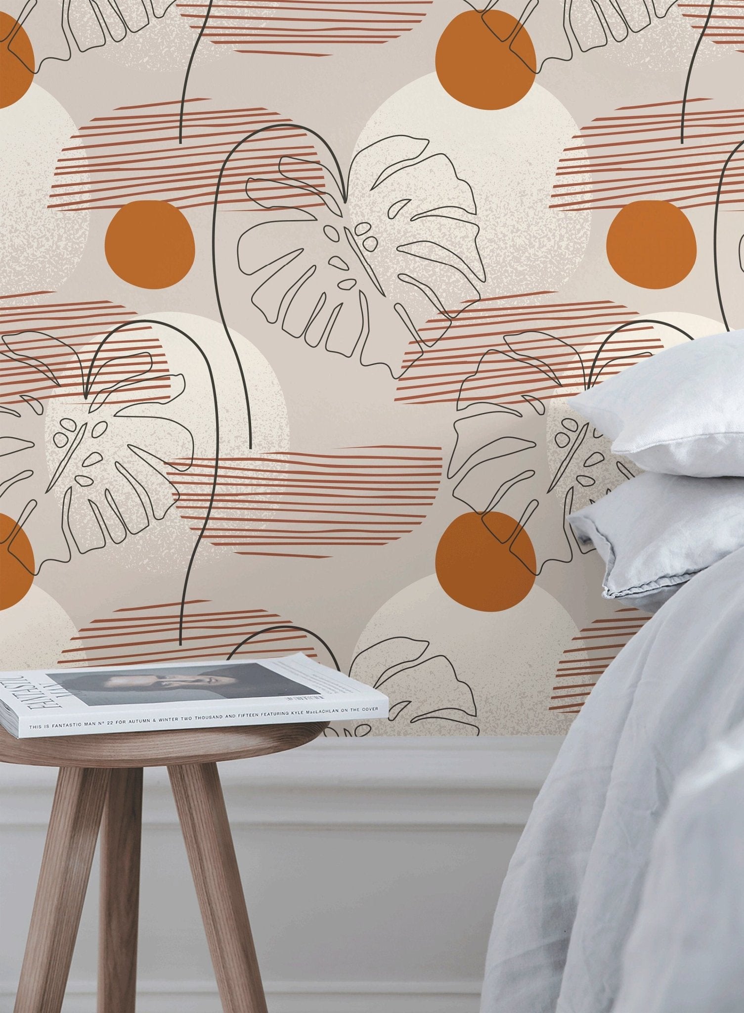 Tropical Abstract Lines Wallpaper - B915 - WallTrend