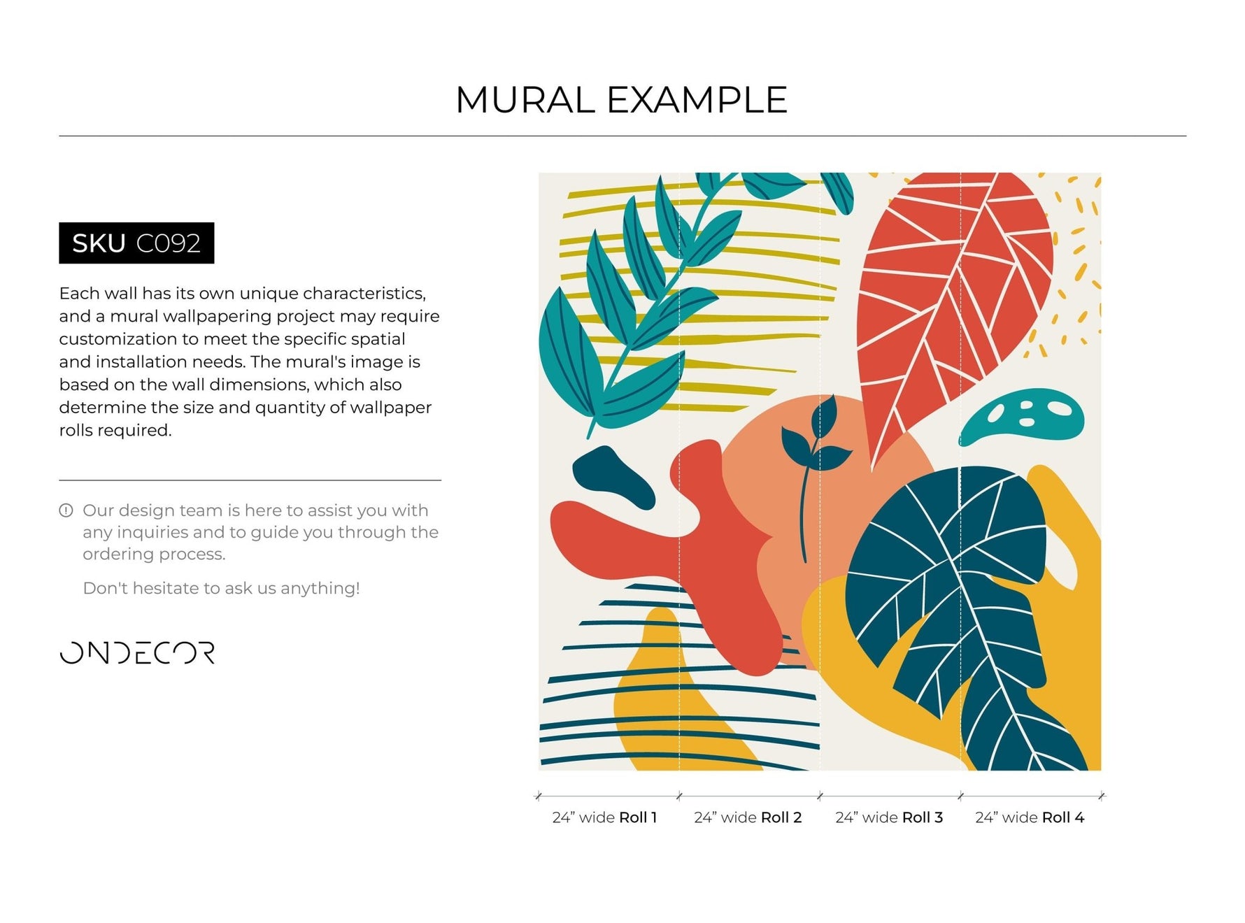 Tropical Abstract Shapes Wallpaper - C092 - WallTrend