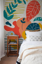 Tropical Abstract Shapes Wallpaper - C092 - WallTrend