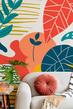 Tropical Abstract Shapes Wallpaper - C092 - WallTrend