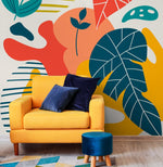 Tropical Abstract Shapes Wallpaper - C092 - WallTrend