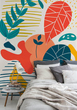 Tropical Abstract Shapes Wallpaper - C092 - WallTrend