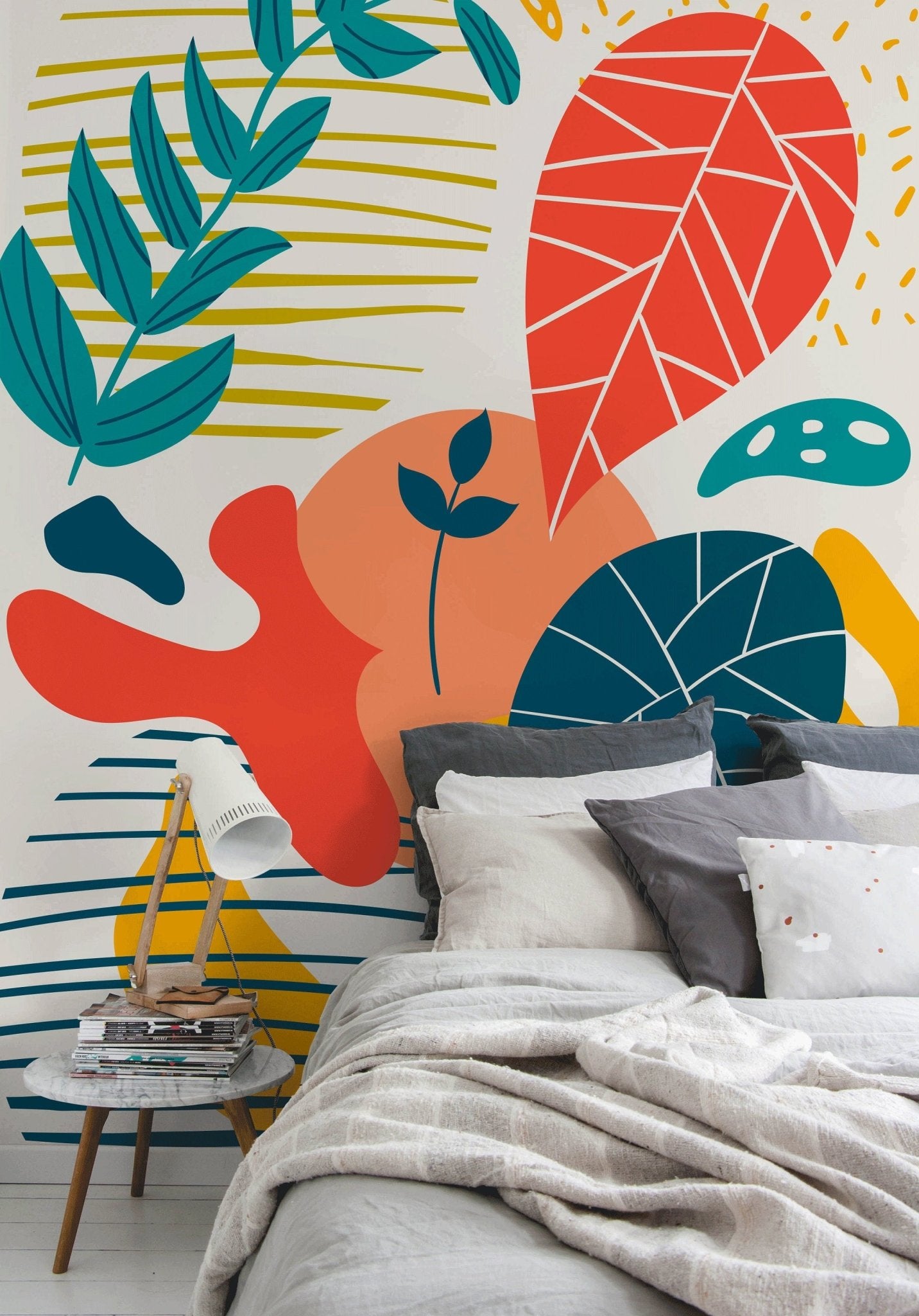 Tropical Abstract Shapes Wallpaper - C092 - WallTrend