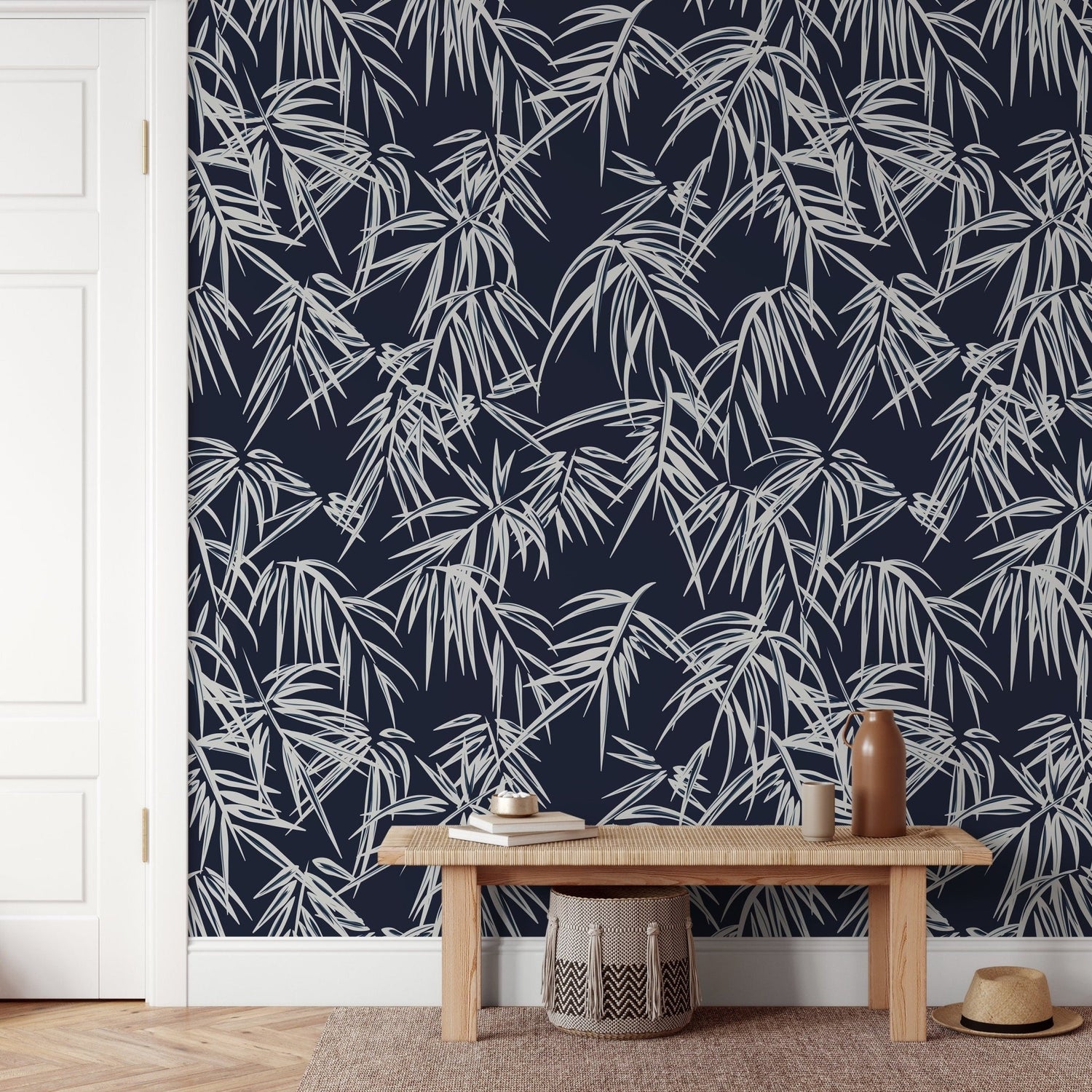 Tropical Bamboo Leaves Wallpaper - D335 - WallTrend