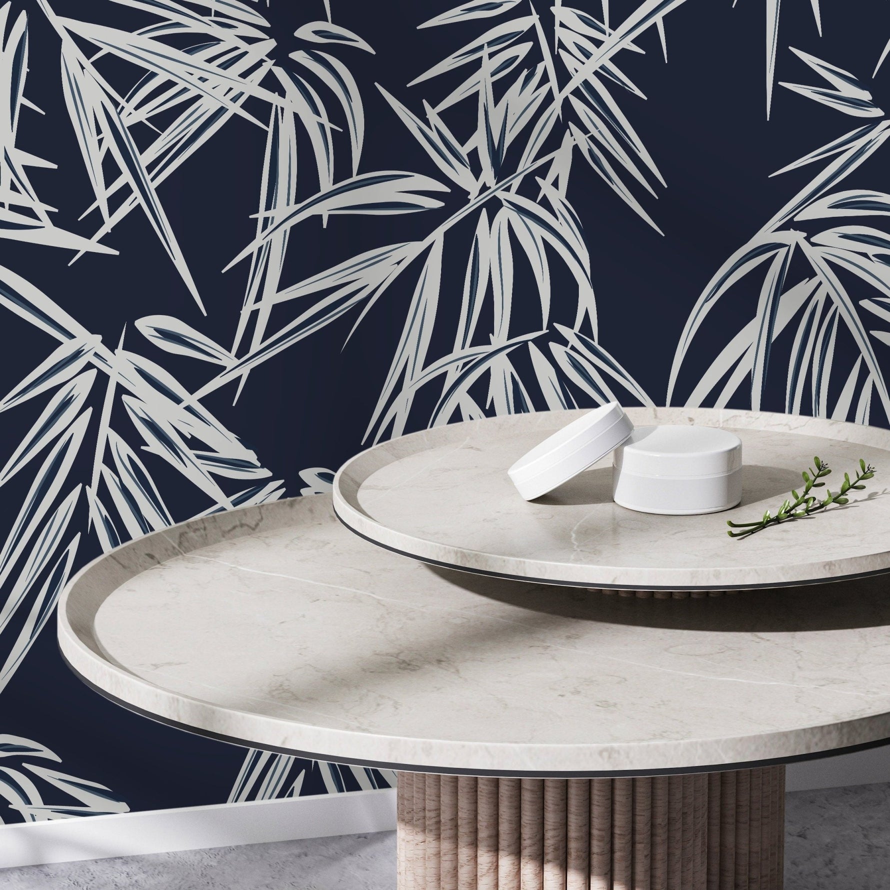 Tropical Bamboo Leaves Wallpaper - D335 - WallTrend