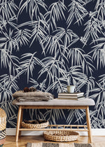 Tropical Bamboo Leaves Wallpaper - D335 - WallTrend