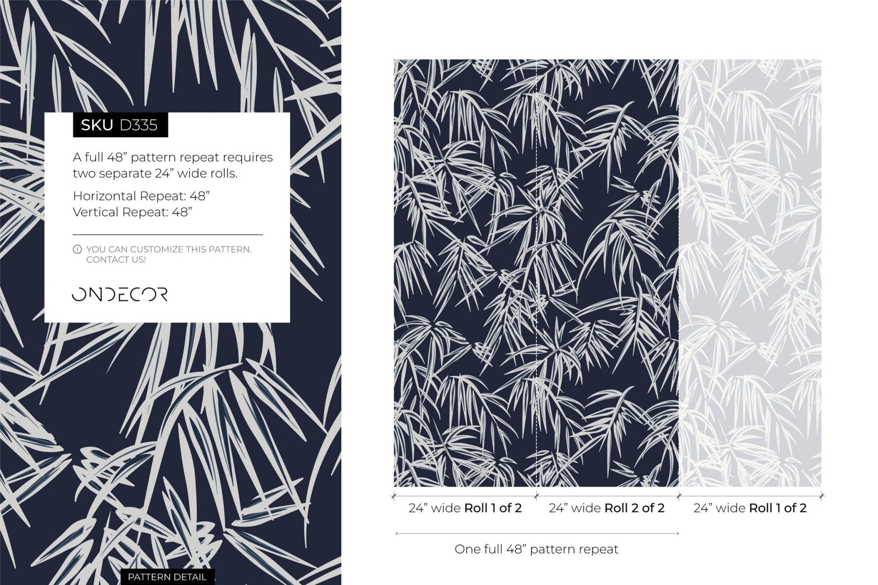 Tropical Bamboo Leaves Wallpaper - D335 - WallTrend