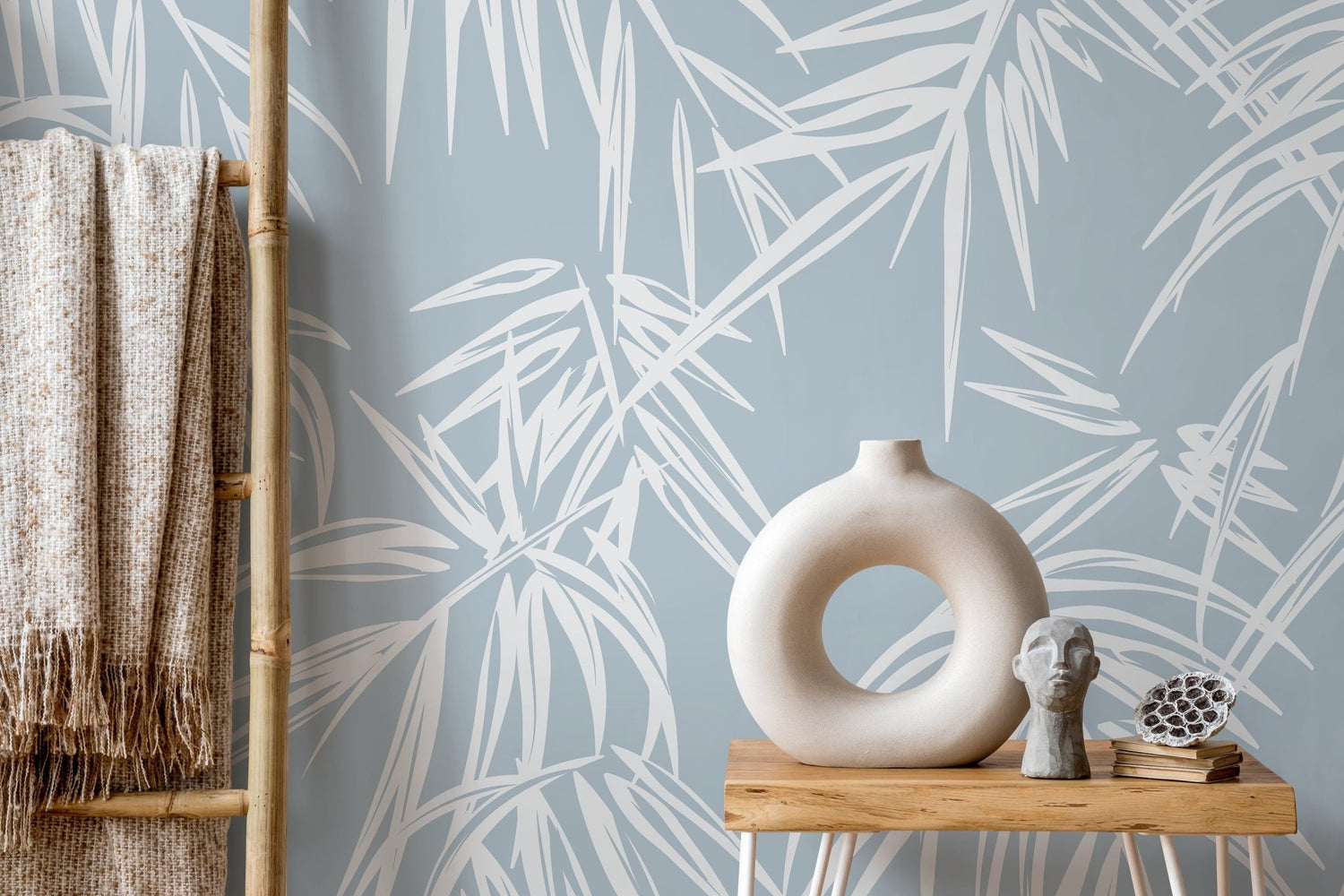 Tropical Bamboo Sketch Wallpaper - D334 - WallTrend
