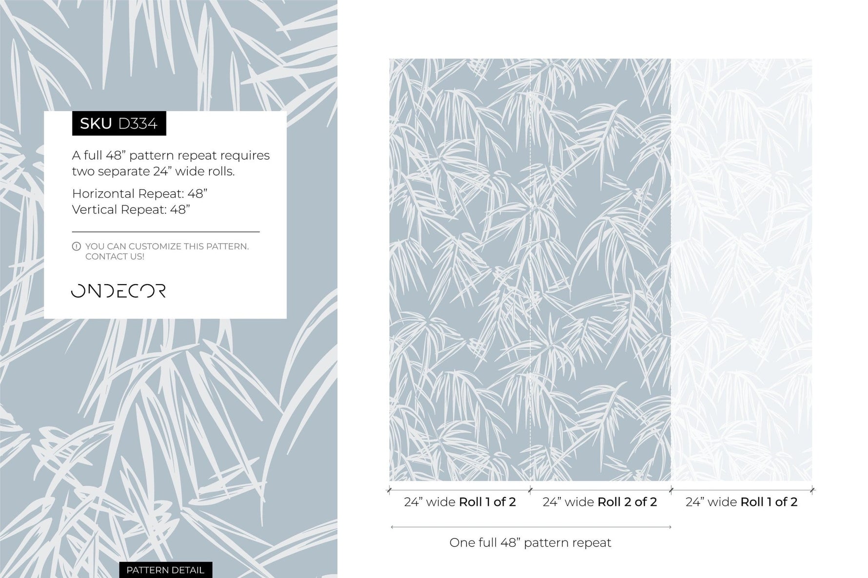 Tropical Bamboo Sketch Wallpaper - D334 - WallTrend
