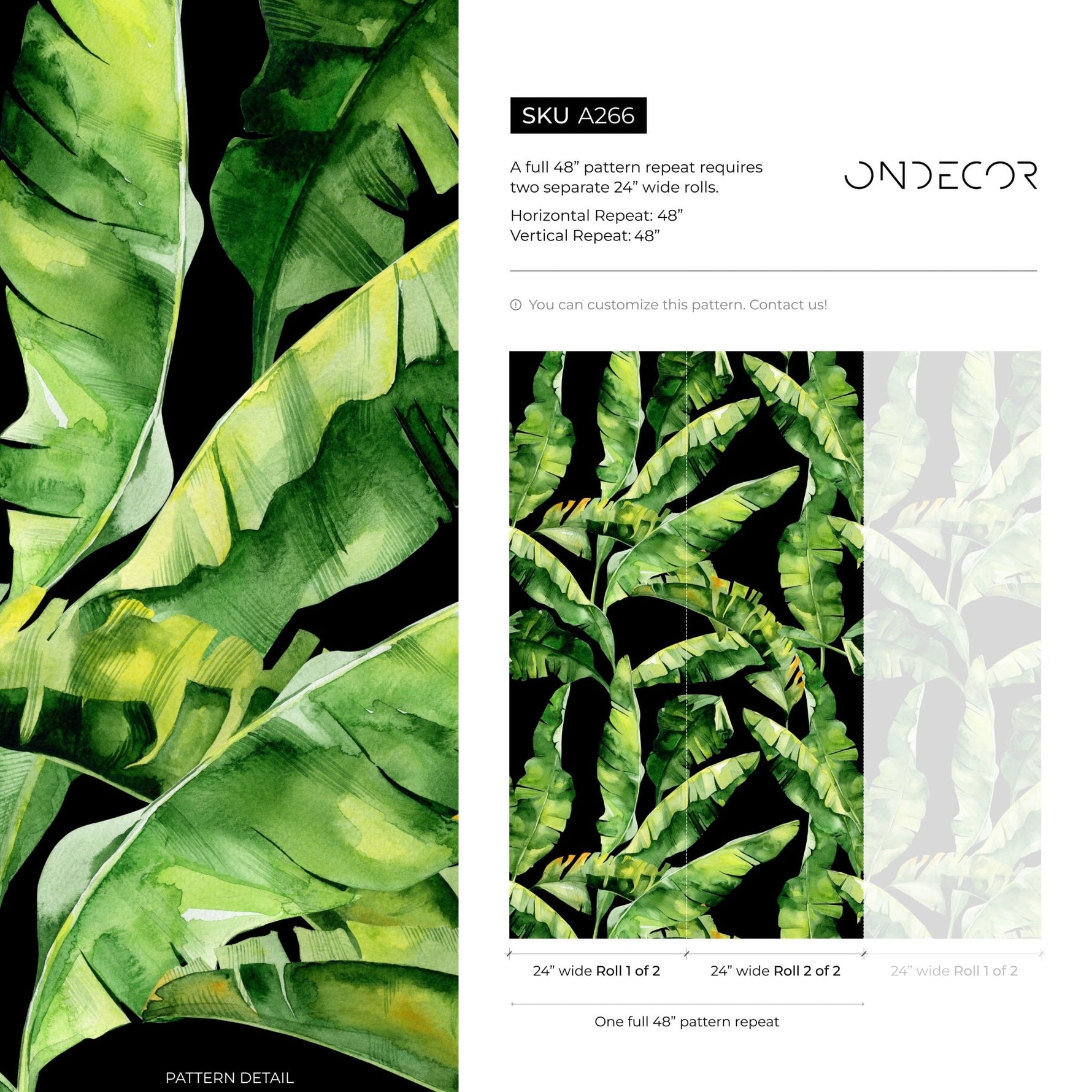 Tropical Banana Leaf Wallpaper - A266 - WallTrend